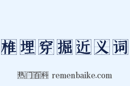 椎埋穿掘近义词是什么意思的图片